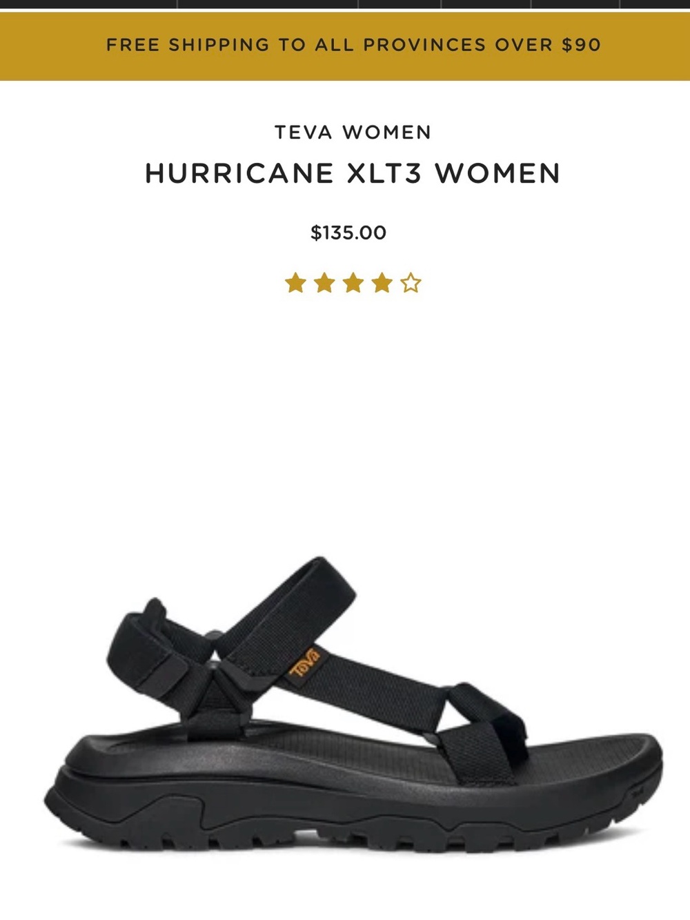 Teva Women's Black Sport Sandal Hurricane XLT3